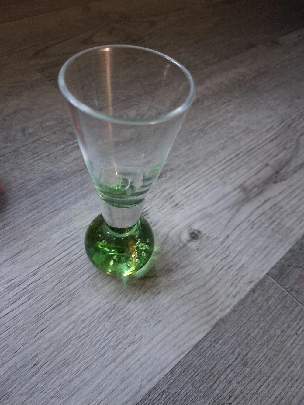 Set of 4 Stemmed Shot Glasses with Colored Bubble Bases